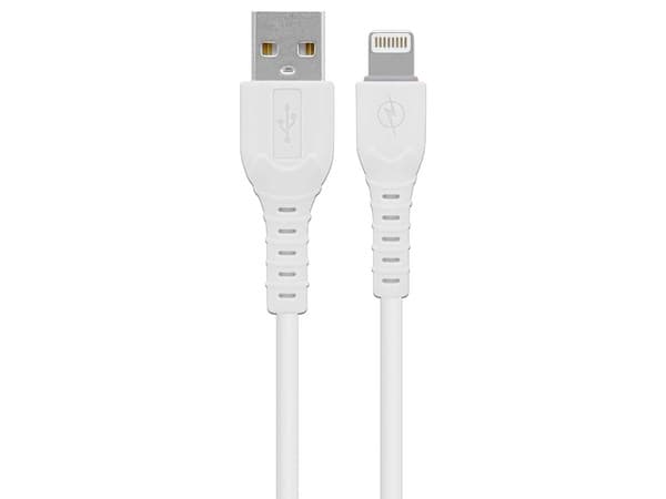 Cable Brobotix USB-A (M) a Lightning (M), 1 m. Color Blanco.