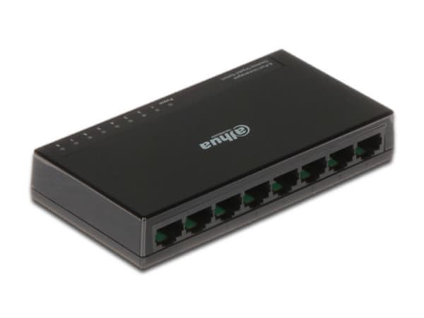 Switch Dahua DH-PFS3008-8GT-L con 8 Puertos Ethernet 10/100/1000Mbps.