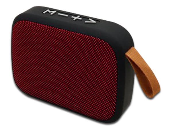 Bocina portátil recargable Brobotix, Bluetooth, USB, Radio FM, Color Rojo.