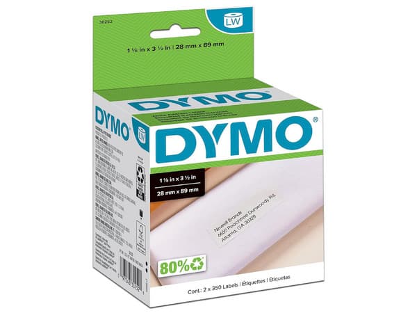 Etiquetas Dymo Direcciones 350 por Rollo por 2Rollos. Color Blanco.