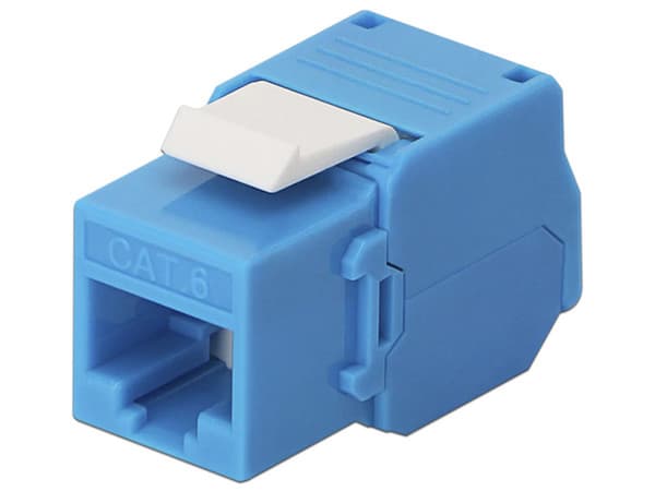 Módulo Jack Keystone LinkedPro LP-KJ-610-TTBU, Cat6, Terminación en ángulo 180 grados. Color Azul.