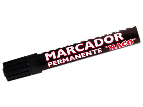Marcador BACO MR001, Permanente, Aluminio, 12 piezas, Color Negro.