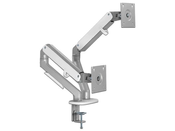 Soporte de Escritorio Acteck Enforce Motion SM626, Soporta hasta 32", hasta 9 Kg por Brazo, Rotación Ajustable, Color Gris.