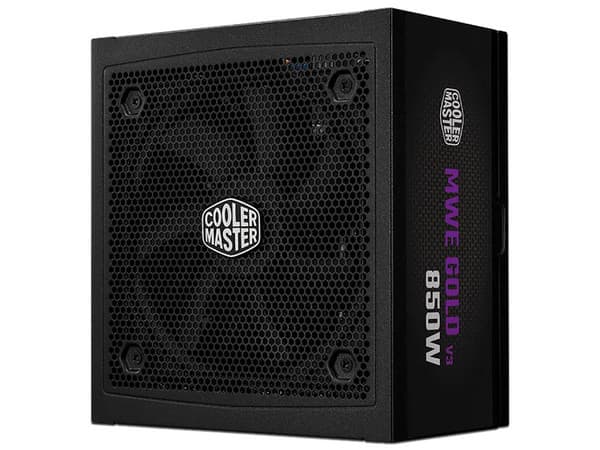Fuente de Poder CoolerMaster MWE Gold V3 de 850W, 80 Plus Gold, Color Negro.