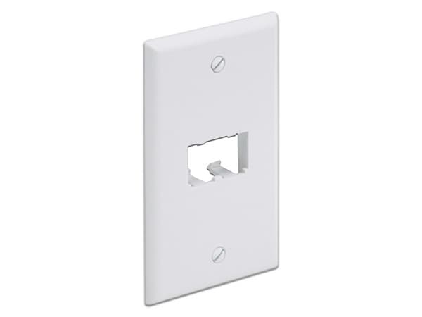 Placa frontal vertical, una salida, acepta dos módulos Mini-Com.