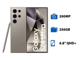 Smartphone Samsung S24 Ultra: Procesador Qualcomm Snapdragon 8 Gen 3, Memoria RAM de 12GB, Almacenamiento de 256GB,Pantalla AMOLED Multi-Touch de 6.8", QHD+, Bluetooth 5.3, Wi-Fi, 5G,Cámara principal de 200MP, Android 14, Color Gris. - imagen 2