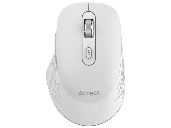 Mouse Inalámbrico Acteck Optimize Flow MI480, hasta 1600 dpi, 2.4 GHz, 6 Botones, 2 Baterías AAA Incluida, Color Blanco.