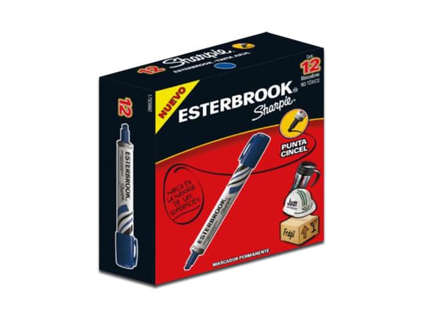 Marcador Berol ESTERBROOK, Permanente, 12 piezas, Color Azul.