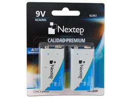 Pilas Nextep de 9V NE-282D, Alcalinas Cuadrada 6LR61, 2 Piezas. - imagen 1