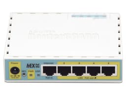 Ruteador MikroTik hEX PoE Lite de 5 puertos Gigabit Ethernet 10/100, Alámbrico, USB, Color Blanco. - imagen 2