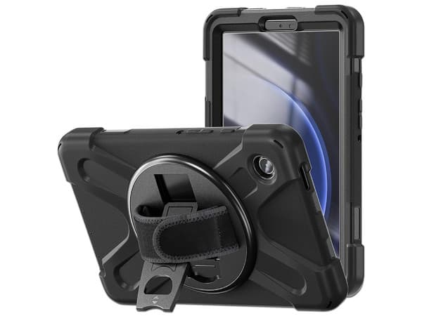 Funda De Uso Rudo BRobotix para Samsung A9 con Giro y Correa 8.7". Color Negro.