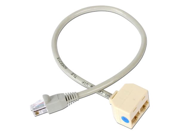 Cable Splitter RJ45 de 2x Hembra a 1x Macho, 330 mm.