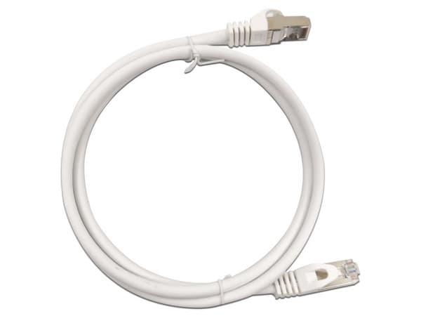 Cable de red LINKEDPRO LP-STP-6A-100-WH, Patch Cord Cat6A 10G blindado, 1M, Color Blanco.