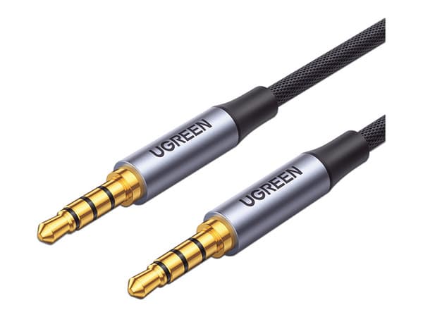 Cable de Audio UGREEN 90788, 3.5mm a 3.5mm (M-M), Nylon Trenzado, 5m, Color Negro.