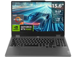Laptop Gamer Lenovo LOQ 15ARP9: Procesador AMD Ryzen 7 7435HS (hasta 4.5 GHz), Memoria de 28GB DDR5, SSD de 1TB, Pantalla de 15.6" LED (1920 x 1080), 144Hz,Video NVIDIA GeForce RTX 4060, S.O. Windows 11 Home, Teclado en Inglés. - imagen 1