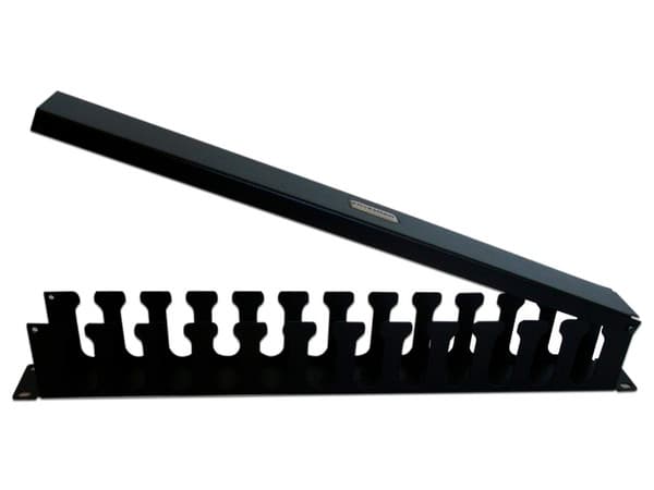 Organizador de cables horizontal THORSMAN TH-ORG-1UR de 19", 1UR. Color Negro