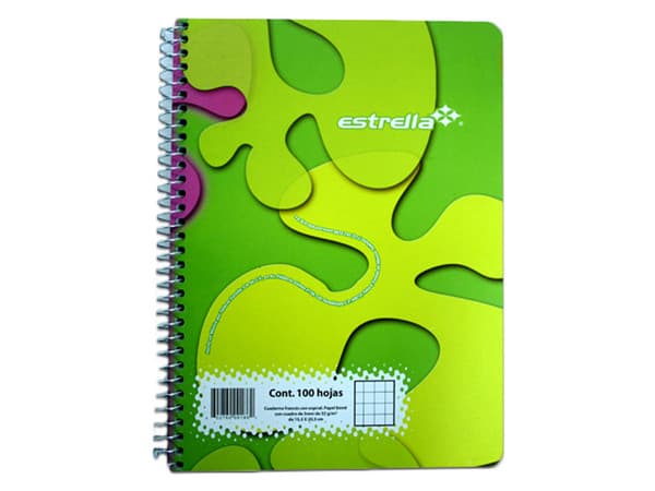 Cuaderno Estrella Espiral, Forma Francesa, 100 Hojas.