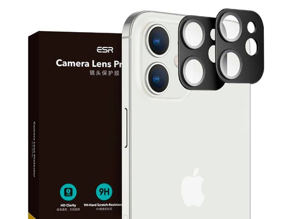 Mica de vidrio ESR para lente de cámara, compatible con iPhone 12 Pro (2 piezas).