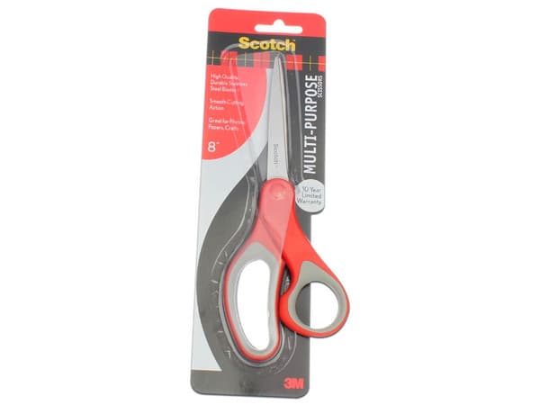 Tijera 3M Scoth 1428 de 8", Multi-Propósitos. Color Rojo.