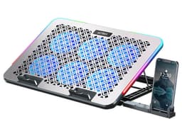 Base para Laptops Acteck Froost Raw BE630, Ventilador Integrado, 7 Niveles de Ajuste, Soporte para celular, Color Blanco. - imagen 1