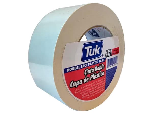 Cinta Adhesiva Doble Capa De Poliester Transparente Tuk 48mm X 50M, 1 Pieza.