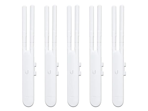Paquete de 5 Puntos de Acceso Ubiquiti Networks UniFi UAP-AC-M-5 de Doble Banda, Wireless AC (Wi-Fi 5), hasta 1167Mbps, hasta 100 usuarios, MIMO 2x2.