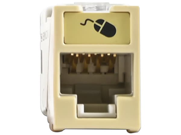 Jack Siemon UltraMAX Cat6, UTP, Montaje híbrido en Placa de Pared, Color Marfil.
