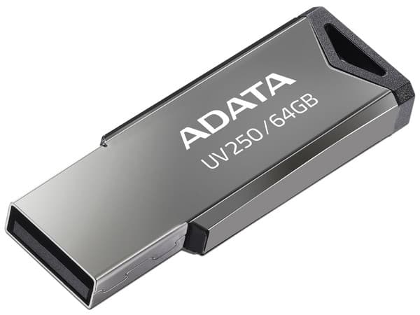 Unidad Flash USB 2.0 ADATA UV250 de 64GB. Diseño Metálico.