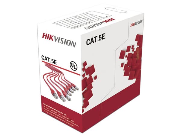 Bobina de Cable UTP Hikvision DS-1LN5E-S de 4 Pares, Cat5e, 24 AWG, Color Gris, 305m.