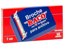 Broche BACO económico caja roja de 7cm, caja con 50 piezas. - imagen 1