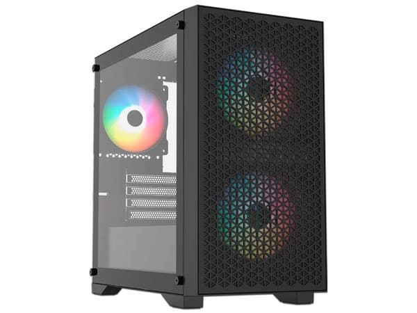 Gabinete Gamer Balam Rush Carbono AirCool 4000A, Mini-Tower, Micro-ATX, (No Incluye Fuente de Poder). Color Negro.