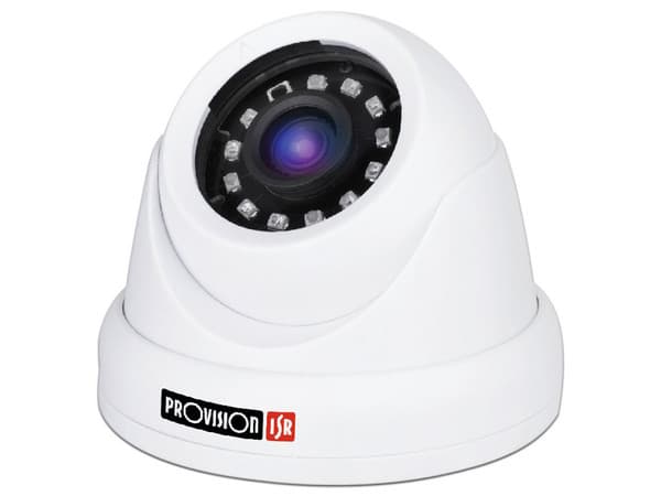 Cámara de vigilancia Provision ISR Mini Domo DI-390AB36 de 2MP, 1080p, IR hasta 15m, IP66. Color Blanco.
