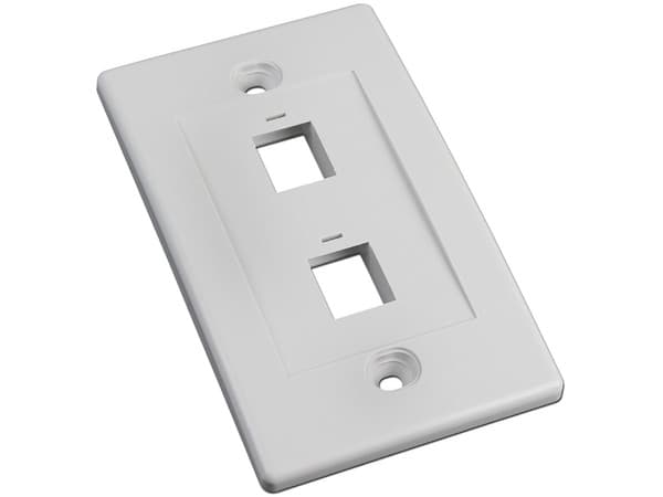 Tapa para Caja Montaje al ras, 2 salidas, blanco