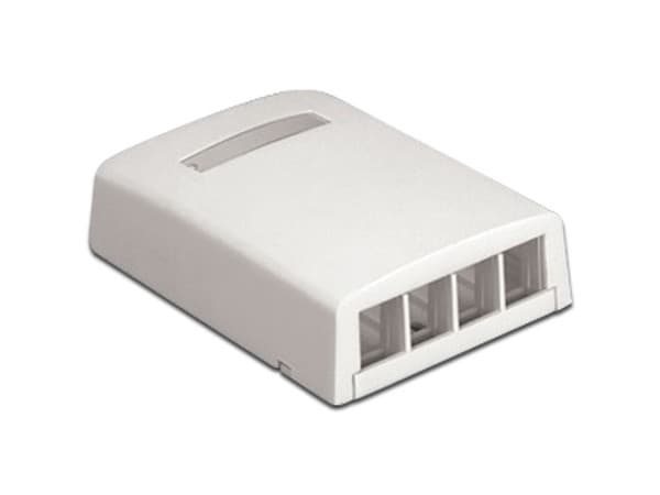 Caja de Montaje PANDUIT NK4BXIW-AY en Superficie, 4 Módulos Keystone, Color Blanco Mate.