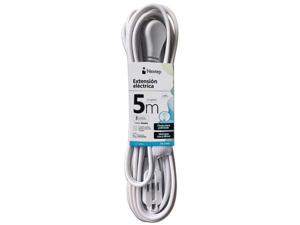 Extensión Eléctrica Nextep NE-244C, 3 Contactos, 5, Color Blanco.