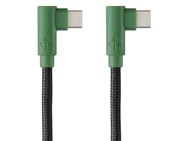 Cable USB Hune AT-ACC-CA-353-BOS, de USB-A a USB-C (M-M), Conector de 90 grados, 1.2m, Color Verde.