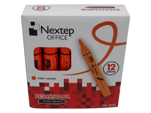 Marcatextos Nextep NE-079J, 2 Cajas x 12 Piezas, Color Naranja.