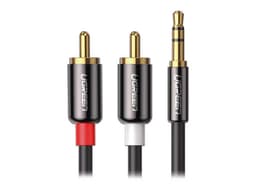 Cable de Audio UGREEN 60836, Jack 3.5mm a 2 Conectores RCA (M-M), 10m, Color Negro. - imagen 3