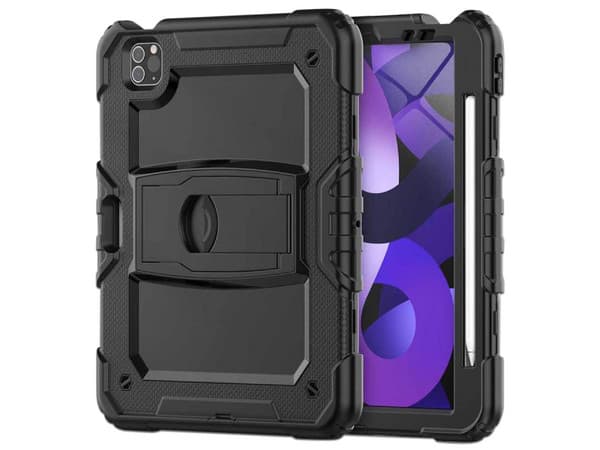 Funda TEKKU StandC uso rudo para iPad Air 5, Color Negro.