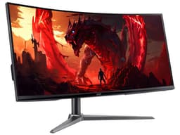 Monitor Gamer Curvo Acer Nitro Gaming Ultrawide de 34", Resolución 3440 x 1440 (UWQHD), FreeSync, 1ms, 180Hz, Bocinas Integradas, Color Negro. - imagen 2
