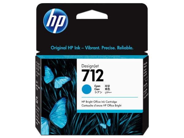 Cartucho de tinta HP 712 Cian Original (3ED67A).