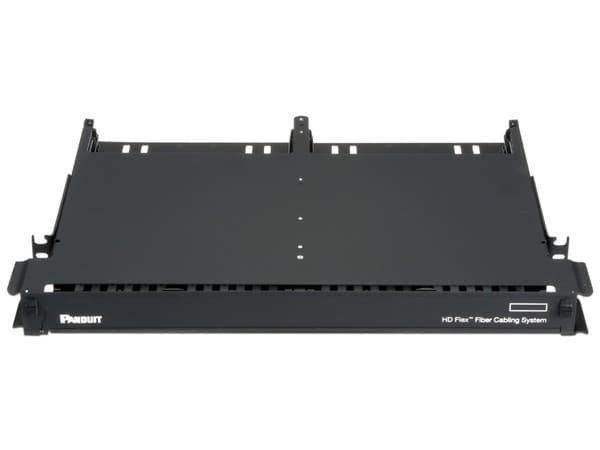 Panel de Distribución de Fibra Óptica PANDUIT FLEX1U06, acepta 12 Cassettes HD Flex, Hasta 144 Fibras, 1 UR. Color Negro.
