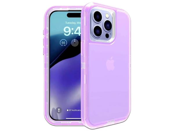 Funda Protectora TEKKU Protect 360, Compatible con iPhone 15 Pro Max, Color Violeta.