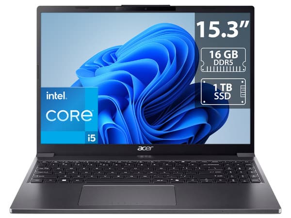 Laptop Acer Go 15:Procesador Intel Core i5 1334U (hasta 4.6 GHz),Memoria de 16GB DDR5,SSD de 1TB,Pantalla de 15.3" LED, WUXGA (1920x1200), Video UHD Graphics, S.O. Windows 11 Home.Teclado Versión en Inglés.