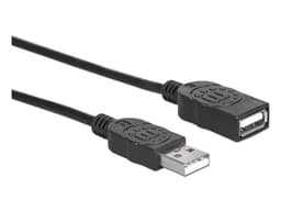 Cable USB Manhattan 308519, USB A a USB A (M-H), 1m, Color Negro. - imagen 2