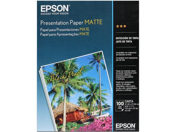 Papel Epson Matte, 8.5"x11", 720 DPI, 100 Hojas
