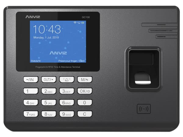 Control de Asistencia Anviz StandAlone, pantalla LCD de 2.4", soporta 1,000 huellas y 100,000 registros.