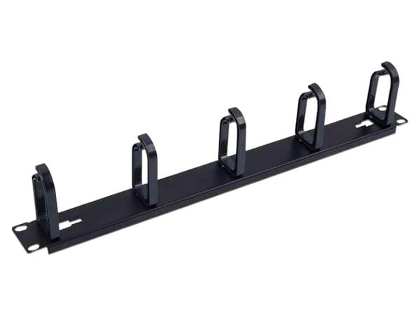 Organizador de cables LinkedPro con 5 anillos, 1U, 19". Color Negro.