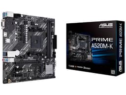 T. Madre ASUS PRIME A520M-K, Chipset AMD A520, Soporta: AMD Ryzen 3ra, 4ta y 5ta Generación, Socket AM4,Memoria: DDR4 4600/3866/2133 MHz, 64GB Max,Integrado: Audio HD, Red, USB 3.0,SATA 3.0, M.2,Micro-ATX, Ptos: PCIE 3.0 x16, PCIE 3.0 x1. - imagen 1
