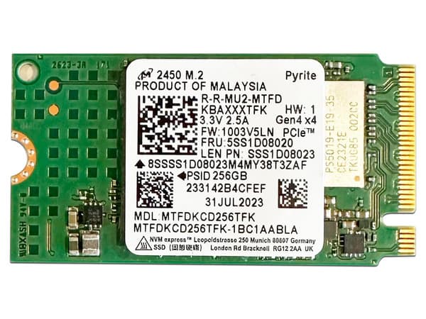 Unidad de Estado Sólido Micron Technology MTFDKCD256TFK de 256GB, M.2 NVMe PCIe 4.0., Bulk Sin Empaque.